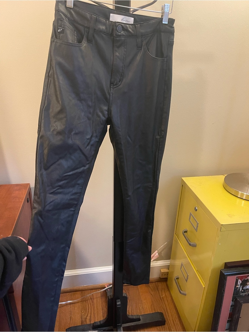 KanCan Black Faux Leather High-Rise Pants